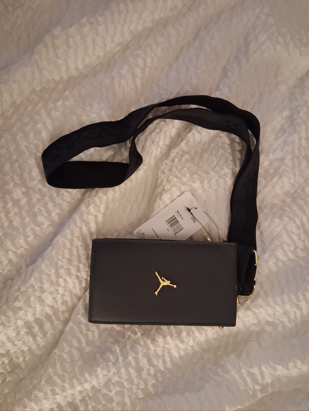 Jordan Black Crossbody Bag with Gold Accent